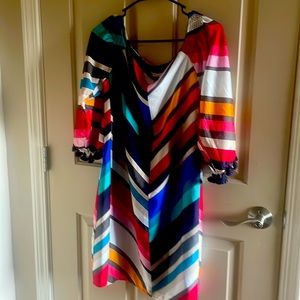 Off the shoulder brilliant colors with 3/4 length sleeve